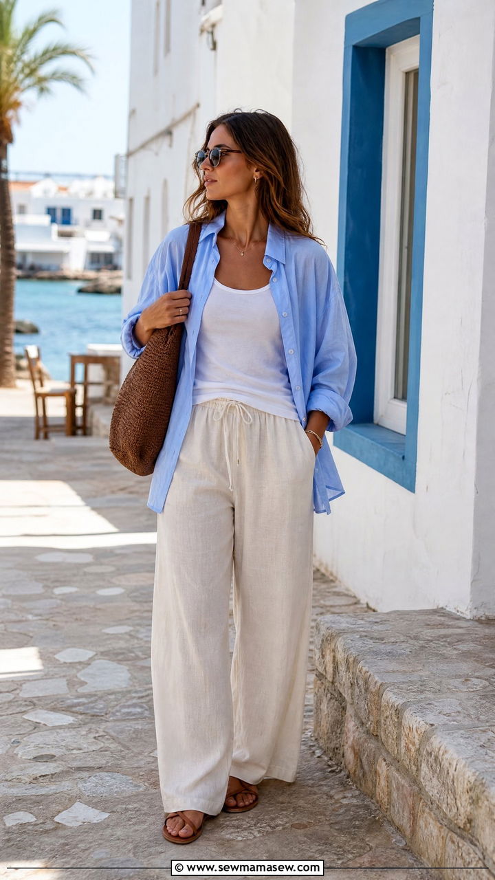 Linen Pants With An Oversized Button Down Shirt - 25 How to style linen pants in spring