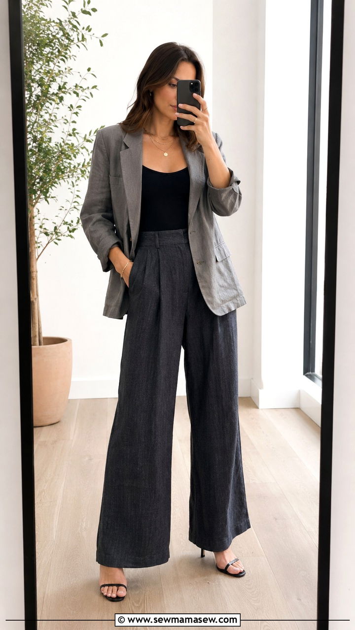 Linen Pants With Blazer And Bodysuit - 30 Linen pants outfit ideas with a blazer