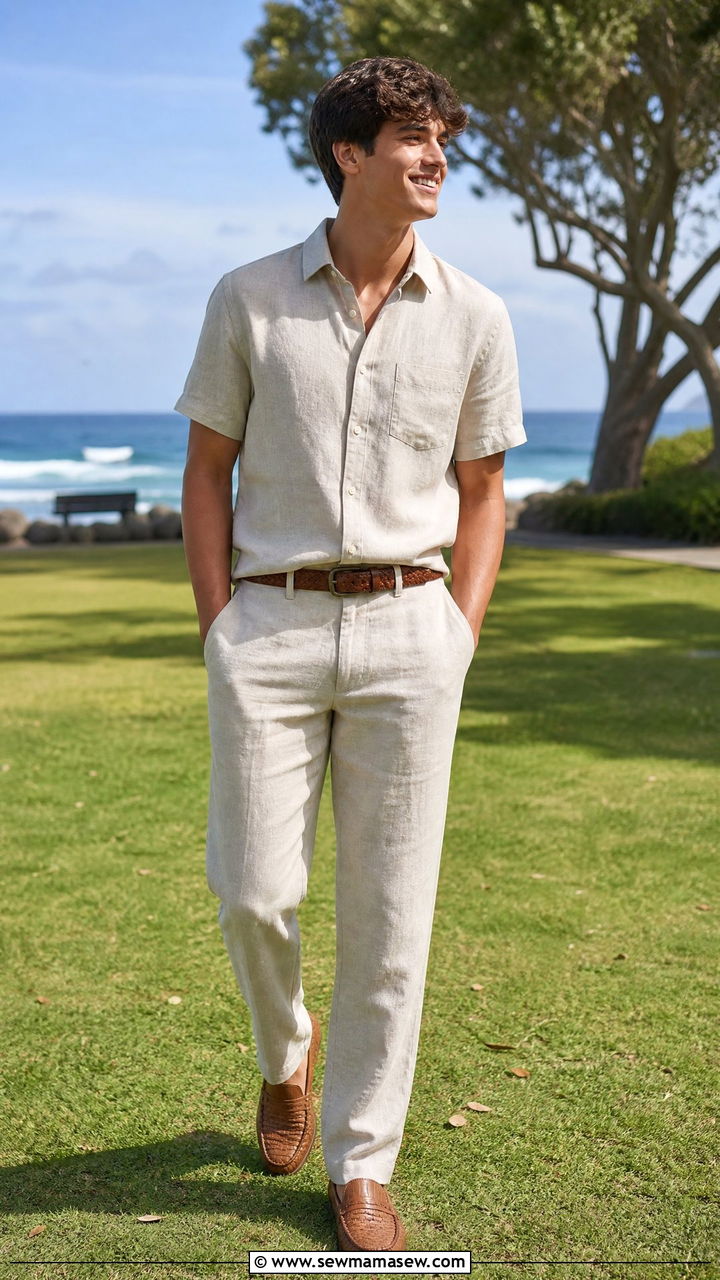 Linen Pants With Linen Button Down - 20 5th grade graduation outfit ideas
