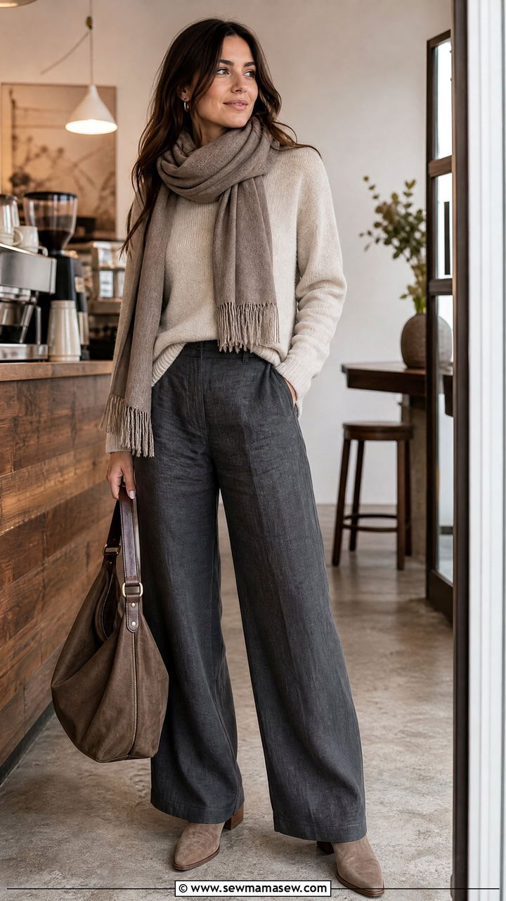 Linen Pants and Sweater - 25 chic linen pants outfit ideas