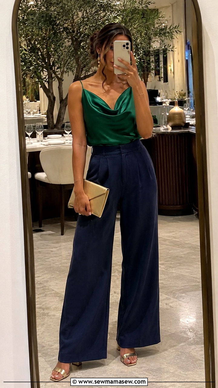 Linen Pants with Block Heels - 30 how to style linen pants outfits