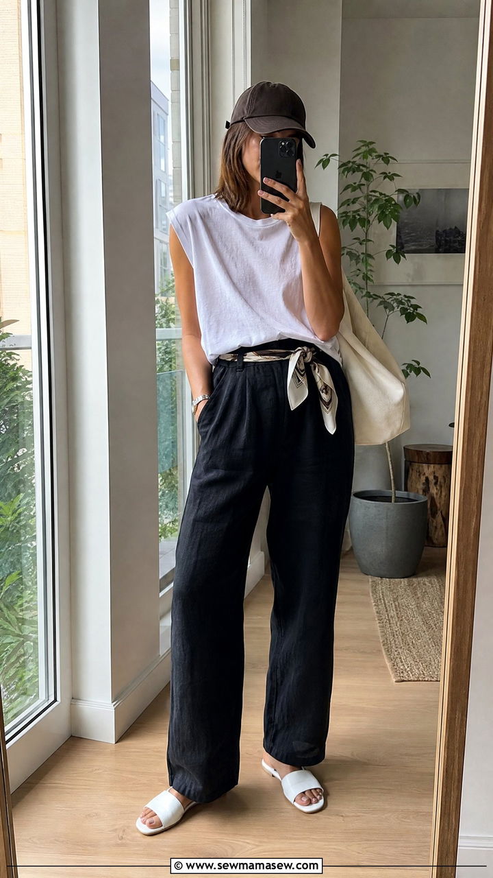 Linen Pants with Muscle Tee Outfit - 35 linen pants outfits ideas