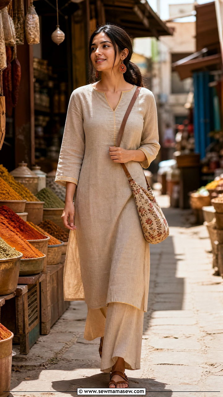 Linen Salwar Suit For Kerala Summer - 25 Kerala outfit ideas