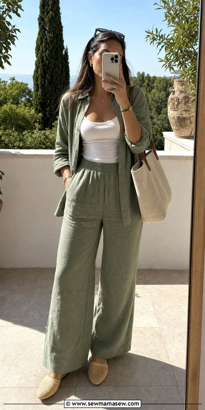 Linen Shirt And Wide Leg Trouser Co Ord - 25 spring to summer outfits trends