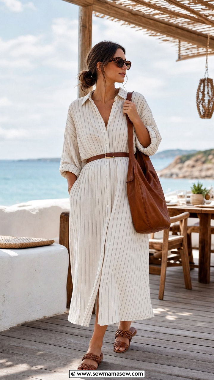 Linen Shirt Dress Postpartum Outfit - 25 classy outfits for postpartum women