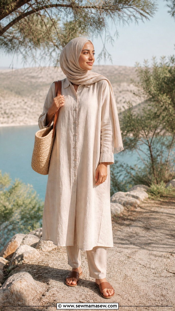 Linen Shirt Dress Ramadan Modest Outfit - 40 Ramadan outfit ideas