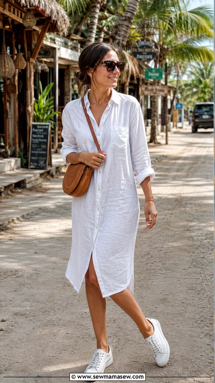 Linen Shirt Dress Tulum Outfit - 30 Tulum outfit ideas