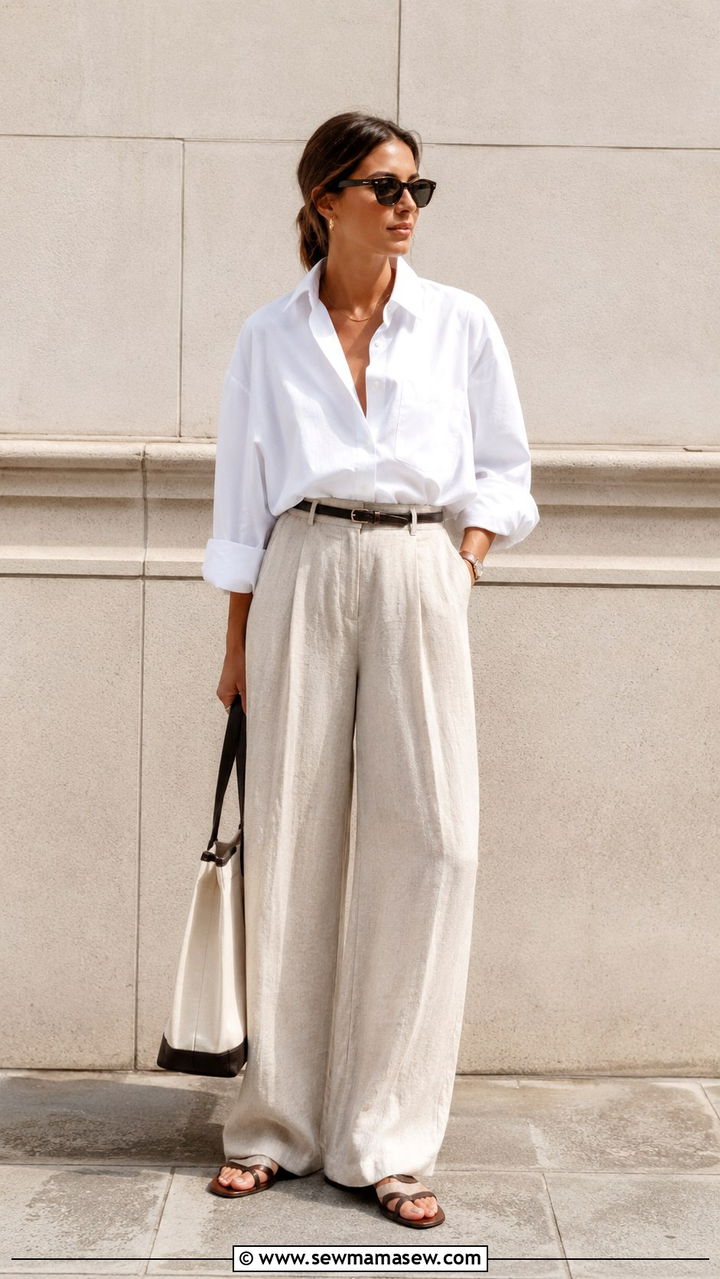 Linen Shirt Dress with Flat Sandals Outfit - 30 Spring wardrobe essentials 2026