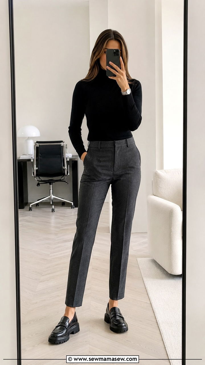 Linen Shirt Over A Camisole With Tailored Trousers - 30 transitional office outfit ideas