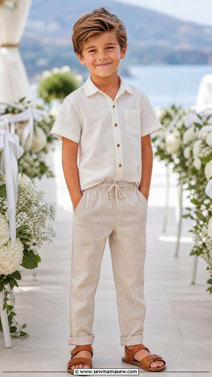 Linen Trousers and Cotton Shirt - 30 Summer outfits for kids
