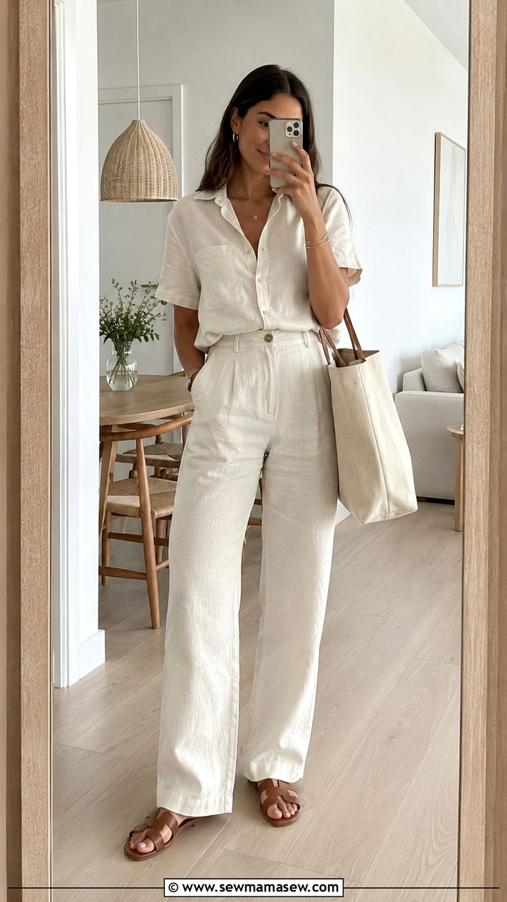 Linen Two Piece Set For Brunch - 30 brunch outfits inspo