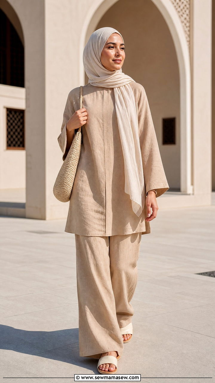 Linen Two Piece Set For Summer - 20 Modest outfit ideas for mosque