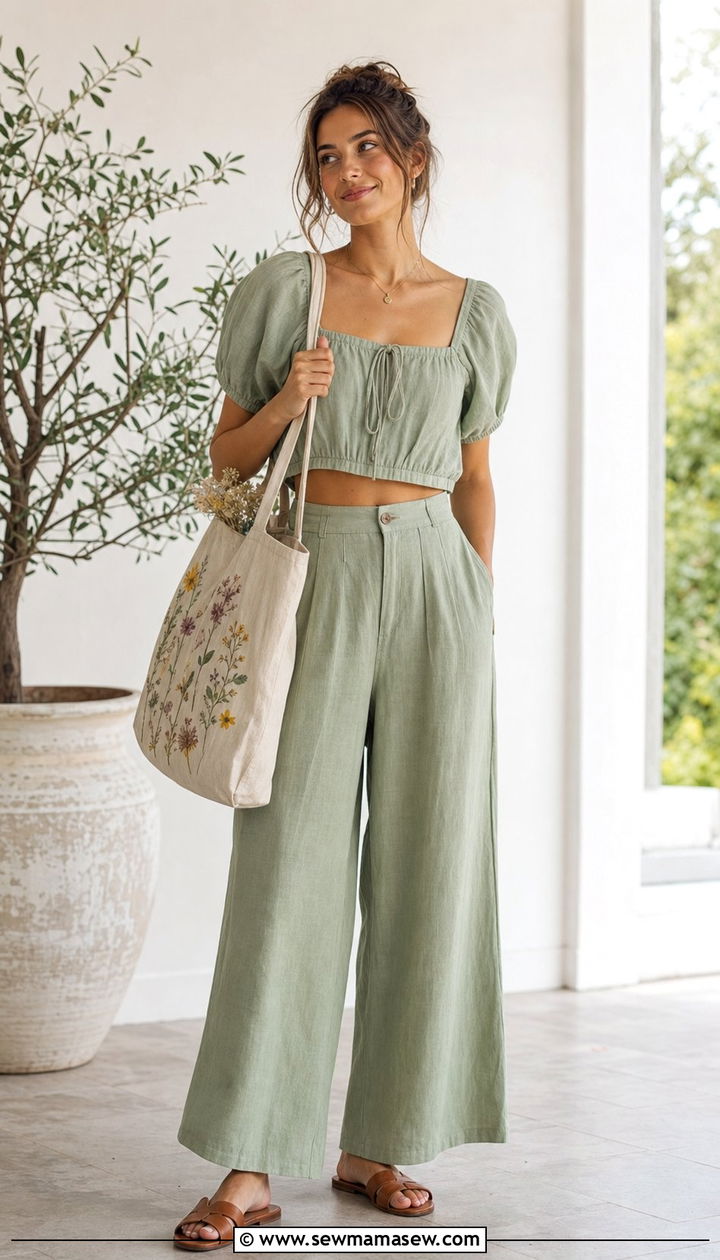 Linen Two Piece Set Spring Fairy Outfit - 25 spring fairycore outfits