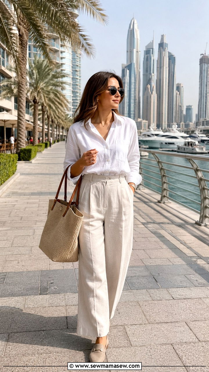Linen Wide Leg Pants Outfit Dubai - 30 Dubai outfit ideas modest