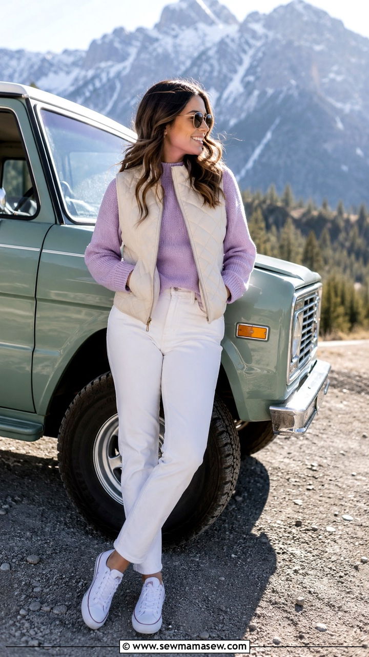 Linen button down shirt with wide leg trousers - 30 Spring outfits for family vacation