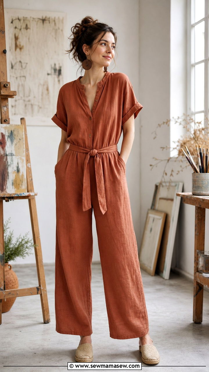 Linen jumpsuit art teacher outfit - 20 Art teacher outfit ideas