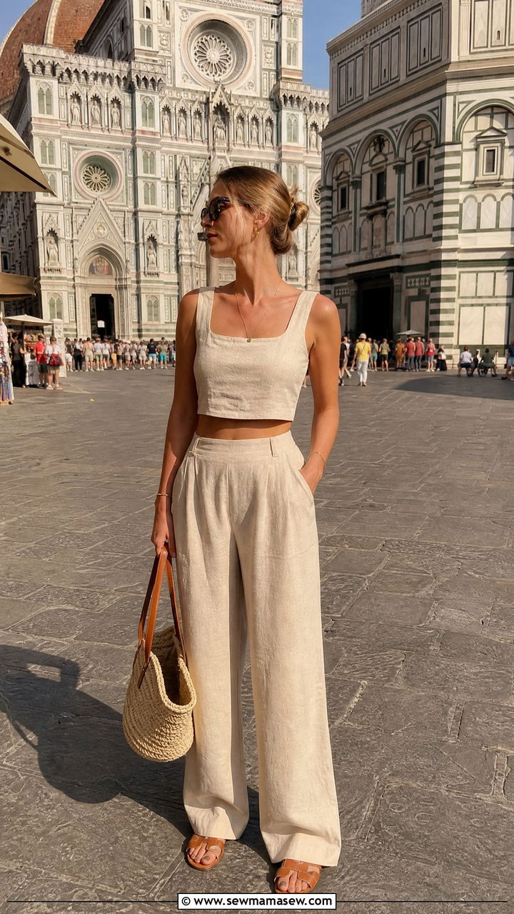 Linen matching set Florence summer - 25 Florence outfit ideas