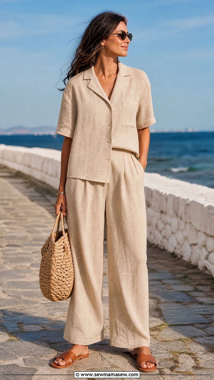 Linen matching set outfit - 25 chic matching set outfit ideas