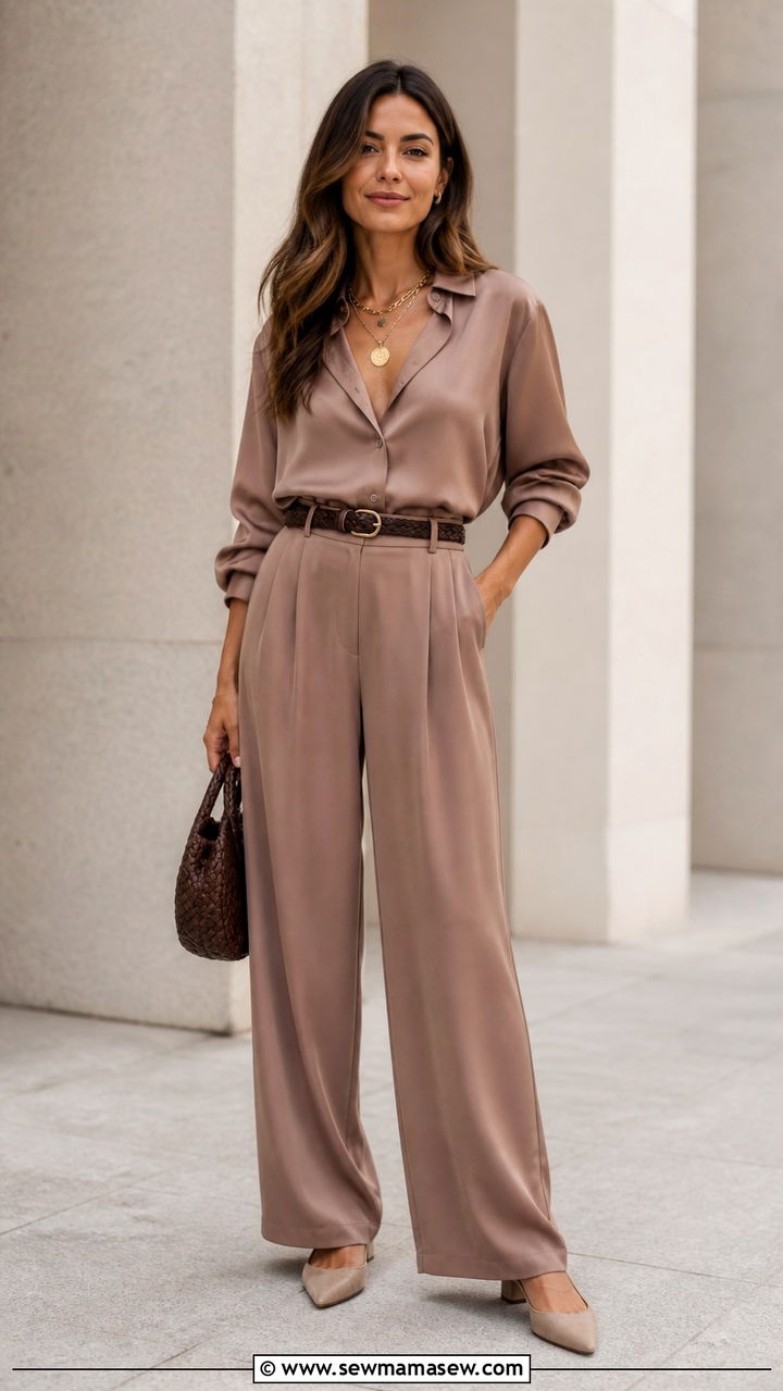 Linen pants and cropped cardigan outfit - 40 Spring style ideas