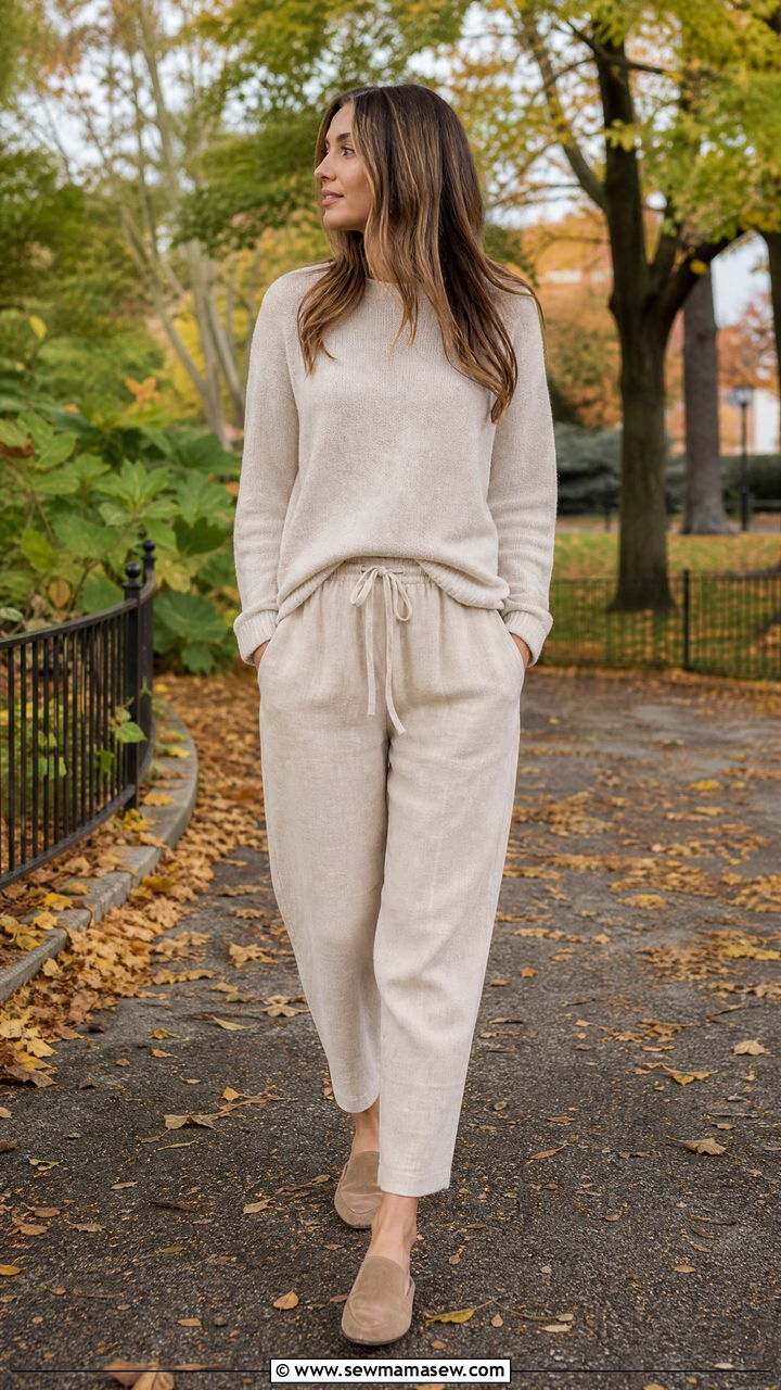 Linen pants with sweater outfit - 30 How to style linen pants