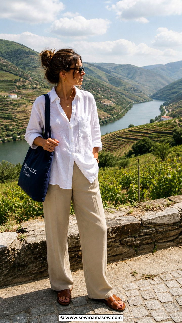 Linen shirt and khaki trousers Porto - 40 What to wear in Porto
