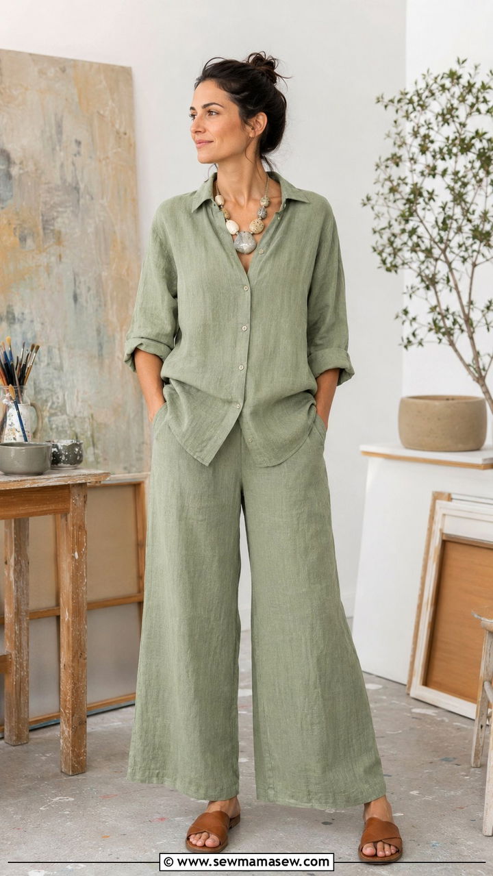 Linen two piece set art teacher - 20 Art teacher outfit ideas