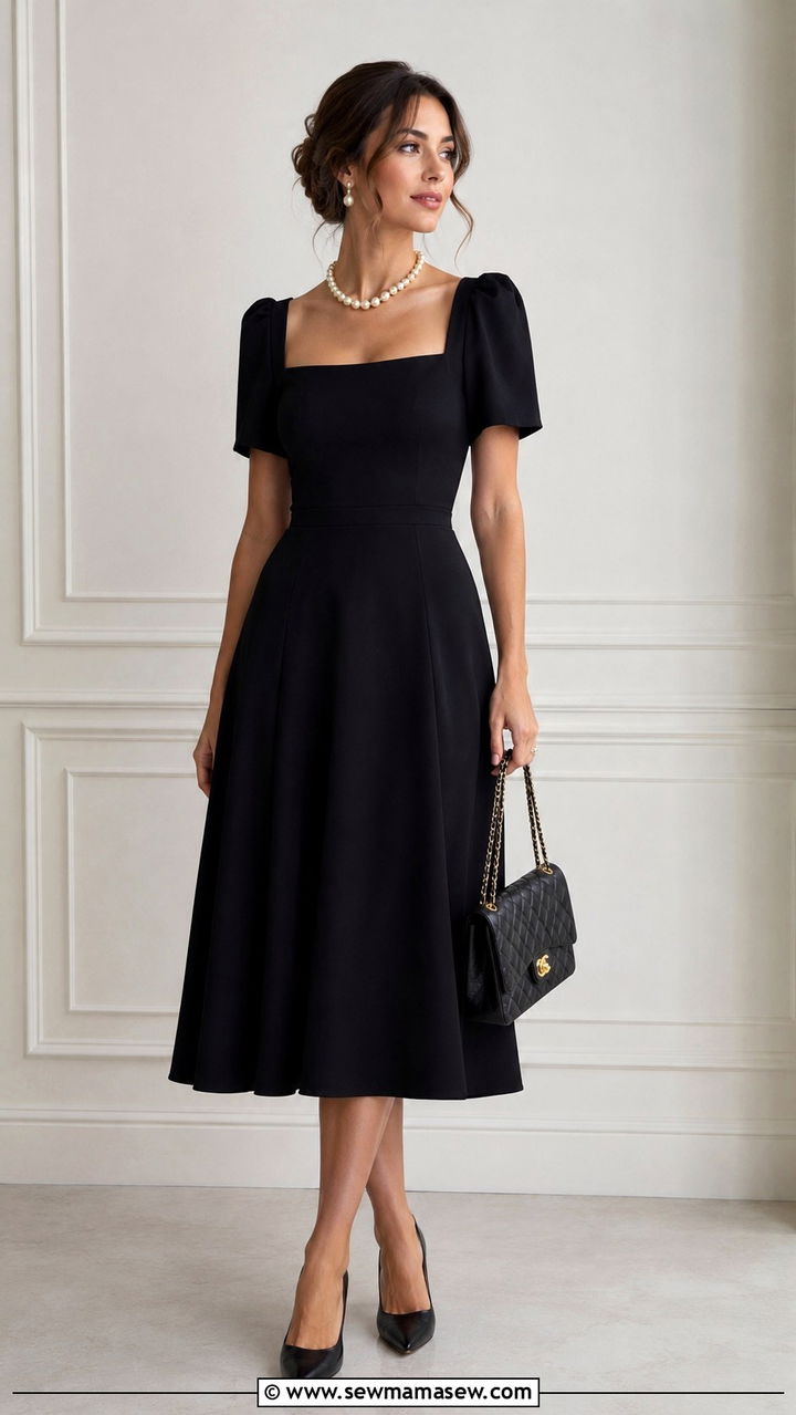 Little Black Dress With Pearl Jewelry And Pointed Toe Pumps - 30 classy romantic outfit ideas