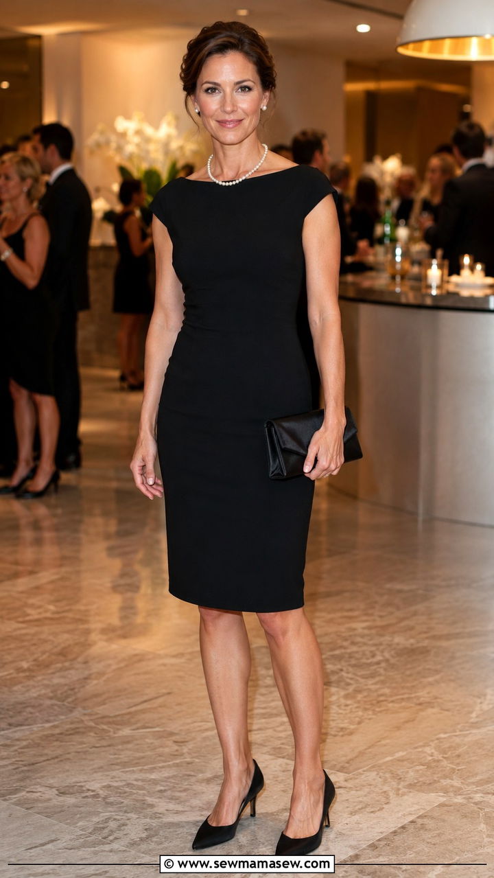 Little Black Dress and Pearl Necklace - 30 old money outfits to copy