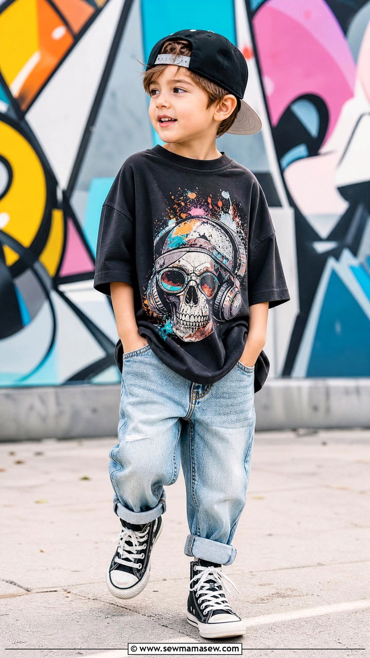 Little Boy Graphic Tee and Jeans Outfit - 25 Little boy outfit ideas