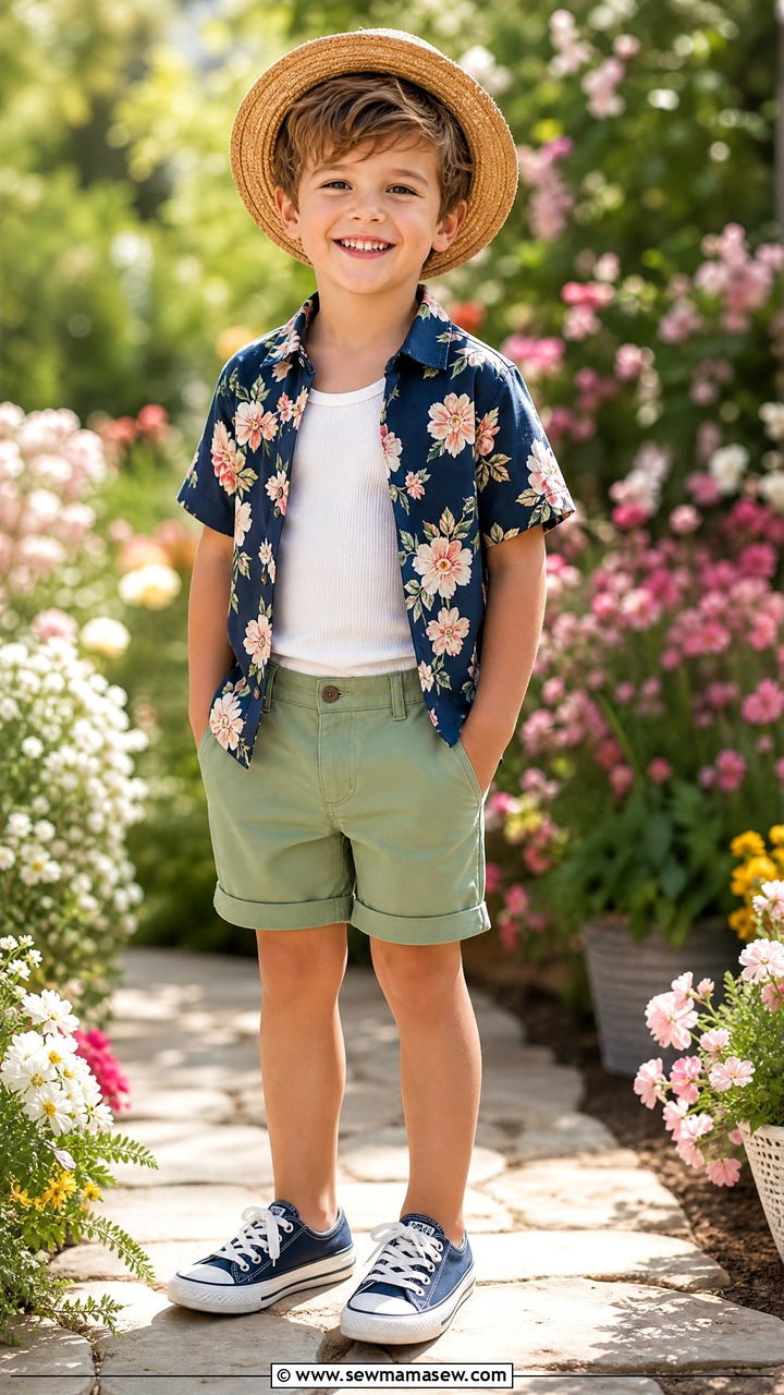 Little Boy Spring Floral Shirt Outfit - 25 Little boy outfit ideas