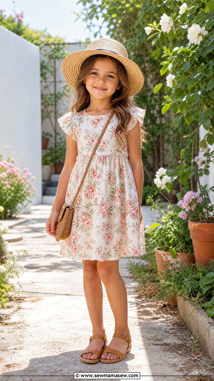 Little Girl Floral Dress With Sandals - 25 Little girl outfit ideas