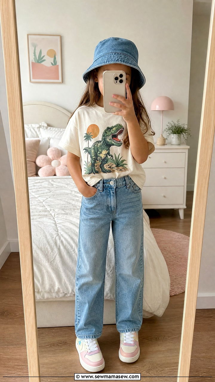 Little Girl Graphic Tee And Jeans - 25 Little girl outfit ideas