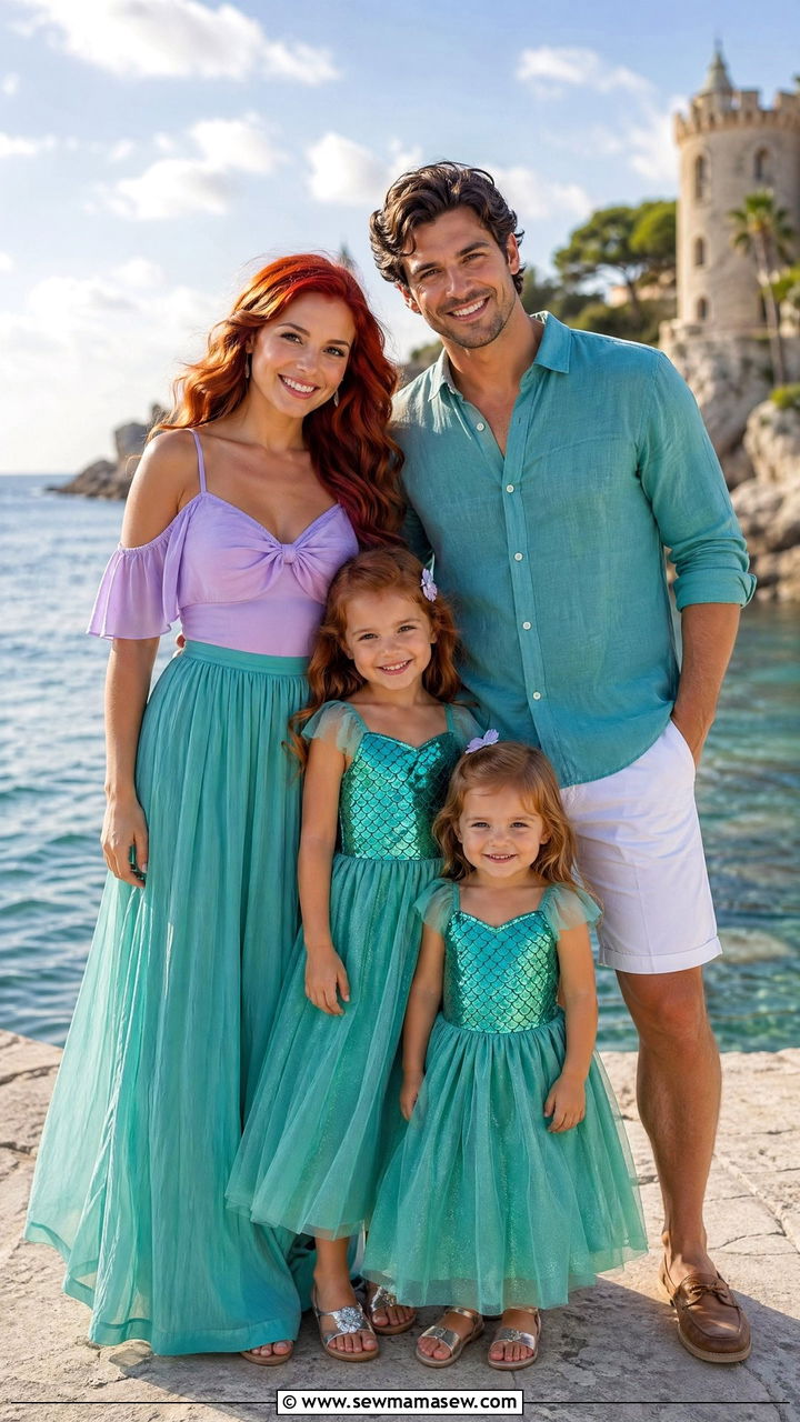 Little Mermaid Family Matching Outfits - 35 Disney outfit ideas for family