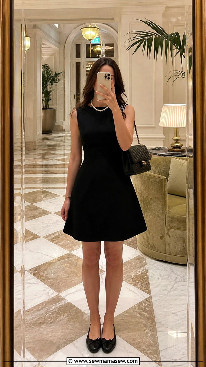 Little black dress and ballet flats Rome dinner - 40 What to wear in Rome