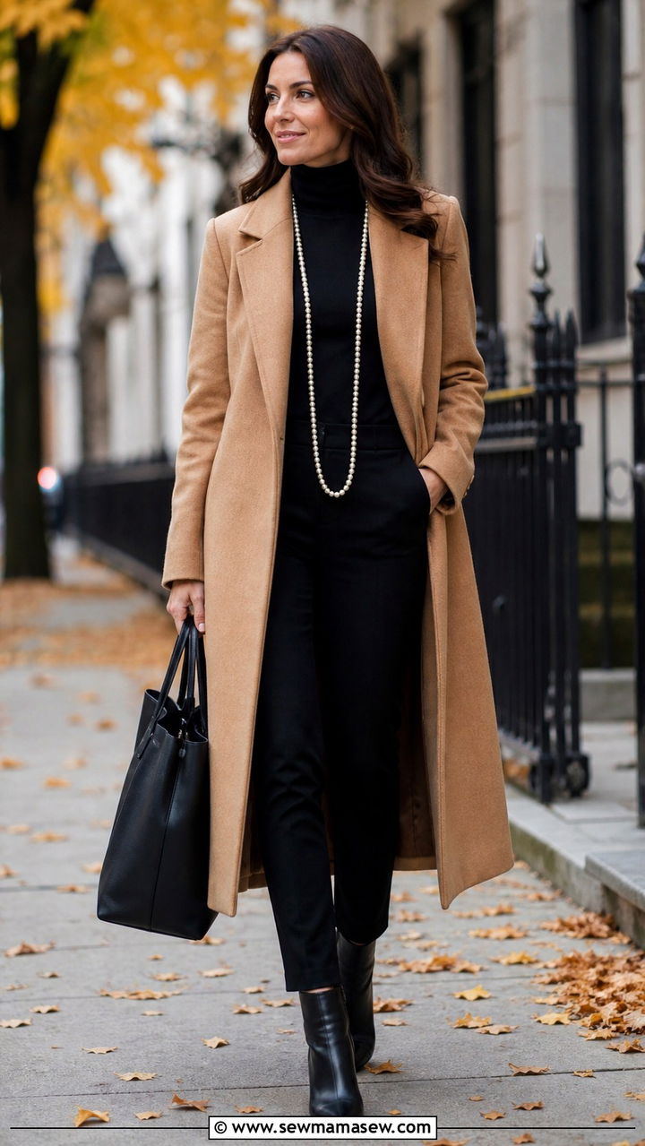 Little black dress and heels with pearl necklace - 40 Pearl necklace outfit ideas