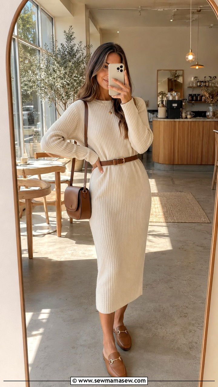 Loafer Mules With Knit Dress Outfit - 30 How to style mules