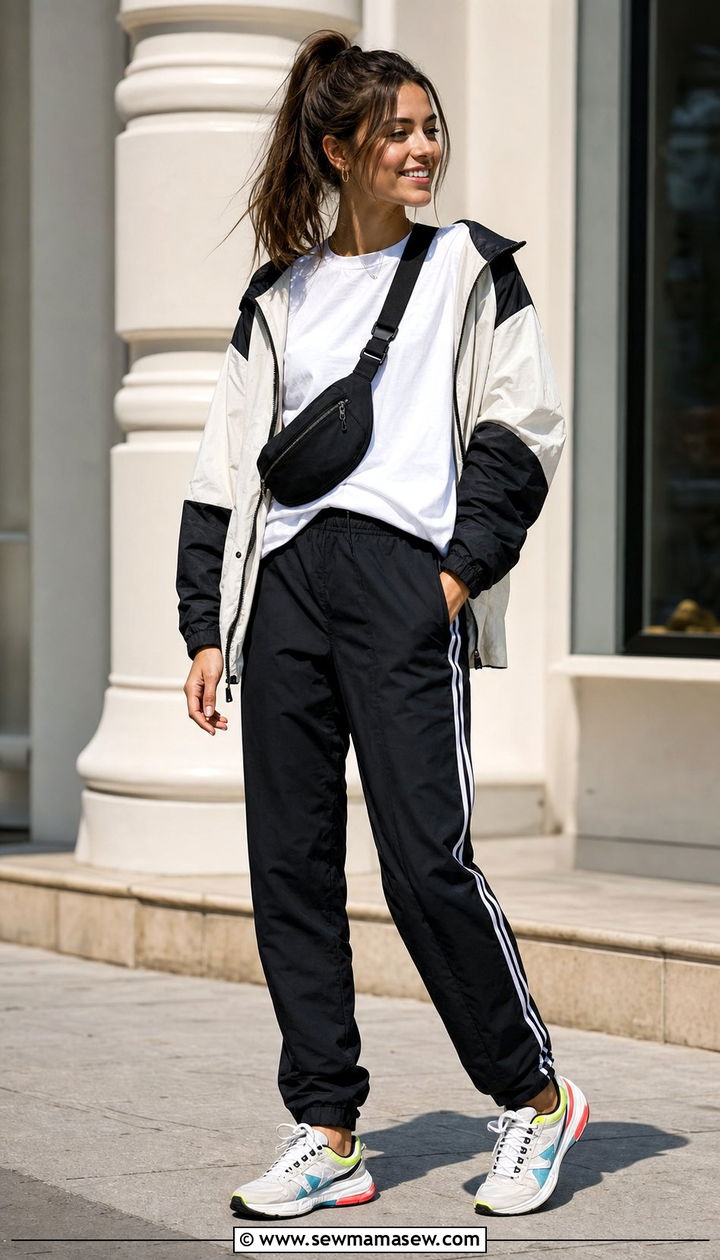 Logo Tee With Track Pants - 25 spring 90s outfits
