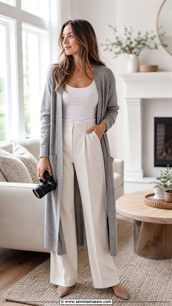 Long Cardigan Photographer Outfit - 25 Photographer outfit ideas for work