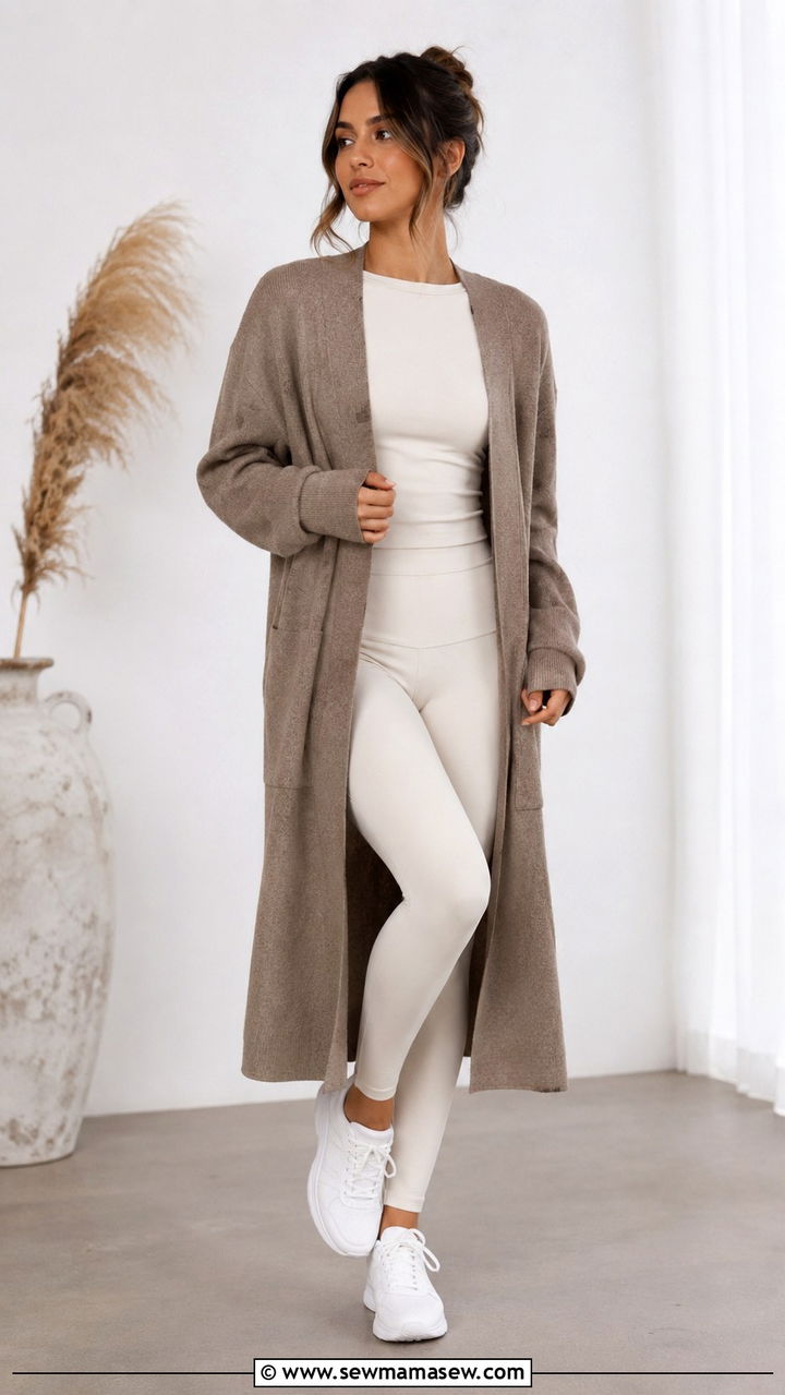 Long Cardigan Yoga Outfit Modest Layered Look - 25 Yoga outfit ideas modest