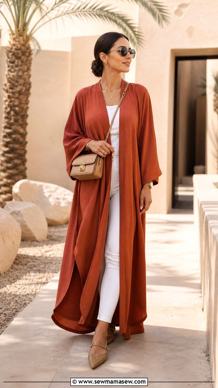 Long Kaftan Over Slim Pants - 40 What to wear in Dubai