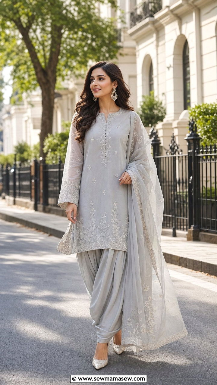 Long Shirt With Farshi Shalwar - 25 Eid outfit ideas for women 2026