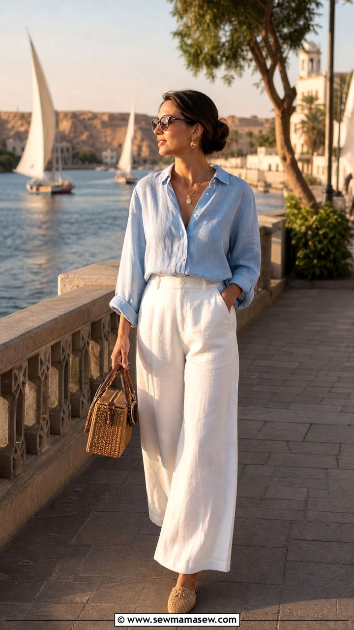 Long Sleeve Blouse With Palazzo Pants - 20 Aswan outfit ideas