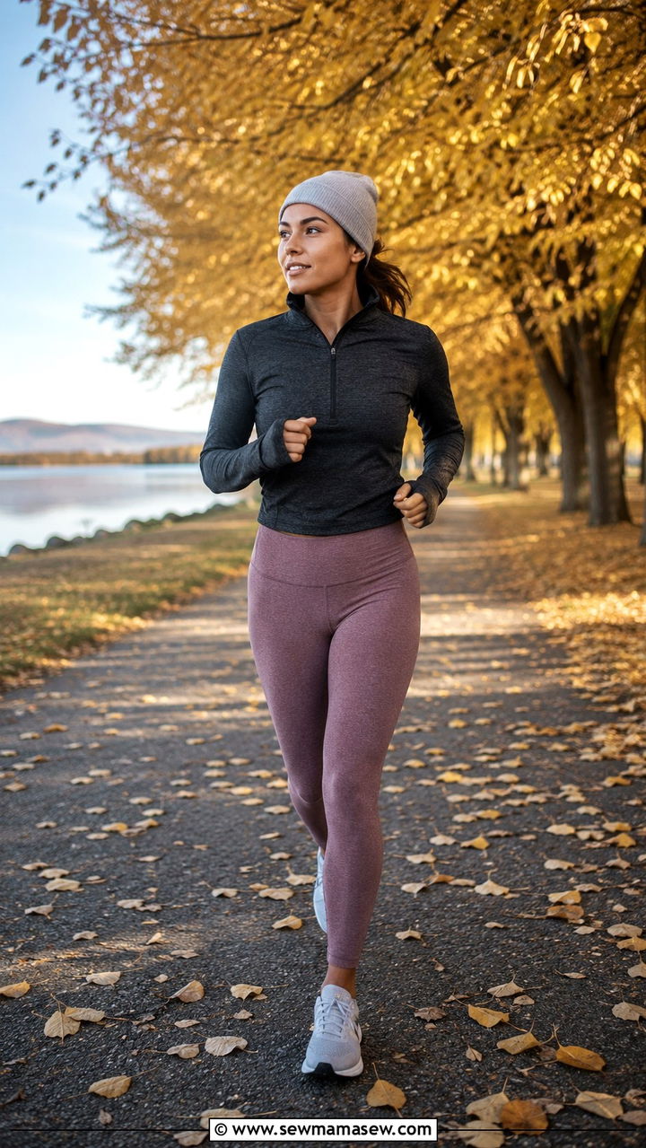 Long Sleeve Half Zip And Leggings Morning Run - 25 Morning run outfit ideas