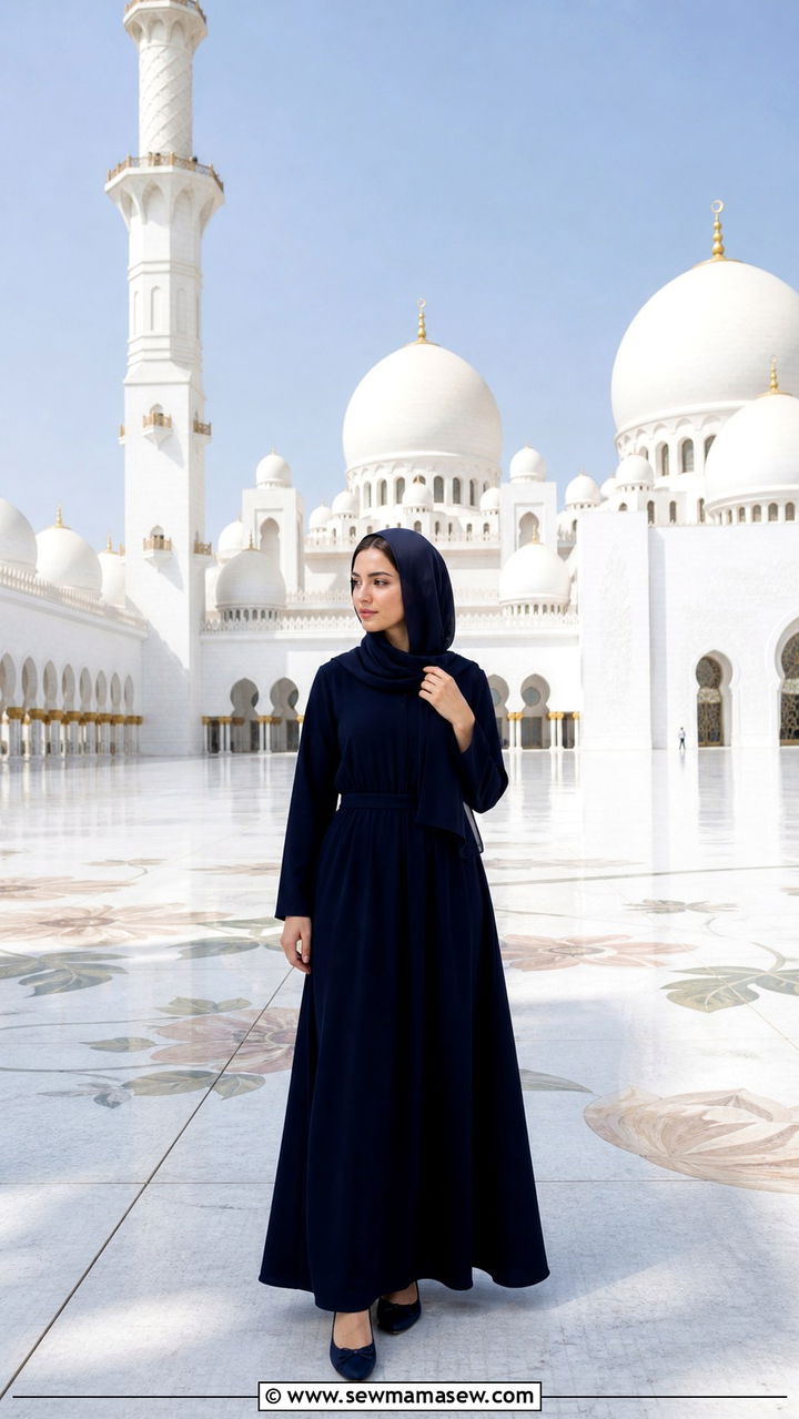 Long Sleeve Maxi Dress with a Scarf - 40 What to wear in Dubai