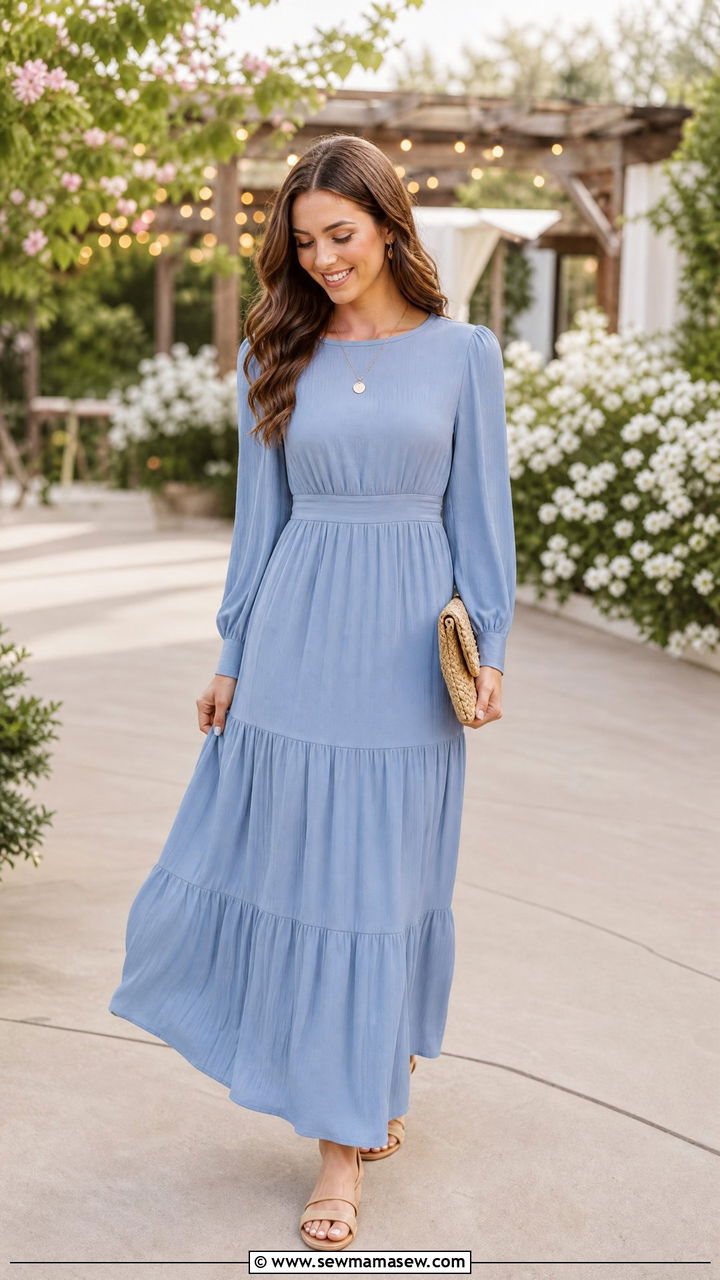 Long Sleeve Maxi Dress - 30 modest concert outfit ideas