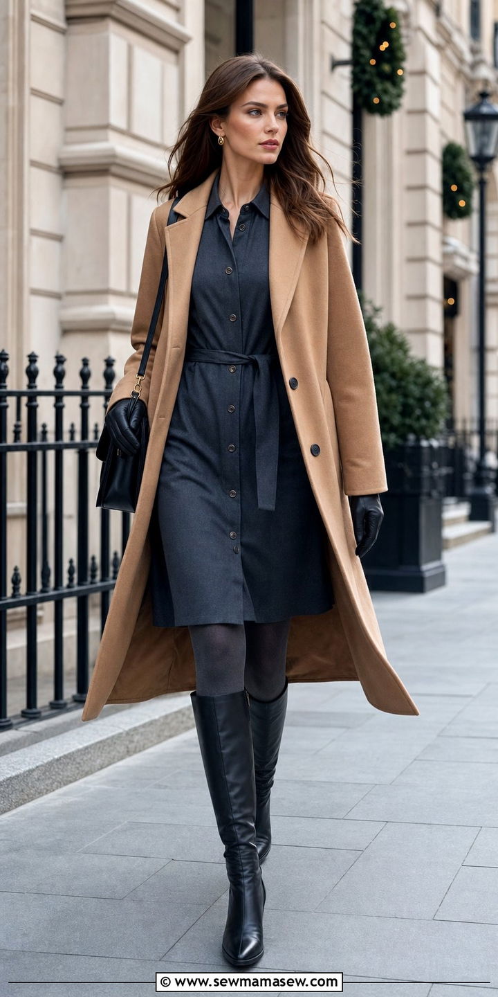 Long Sleeve Shirt Dress With Tights - 25 Shirt dress outfit ideas with tights