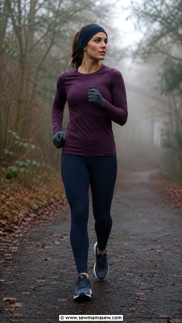 Long Sleeve Top And Compression Tights Morning Run - 25 Morning run outfit ideas