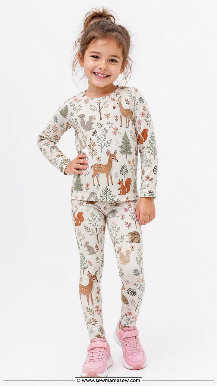 Long Sleeve Top and Leggings Set for Kindergarten - 25 Kindergarten outfit ideas