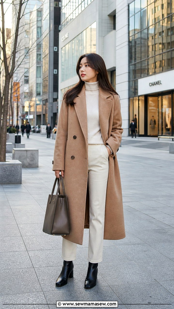 Long Wool Coat and Thermal Lining Look - 40 What to wear in Seoul