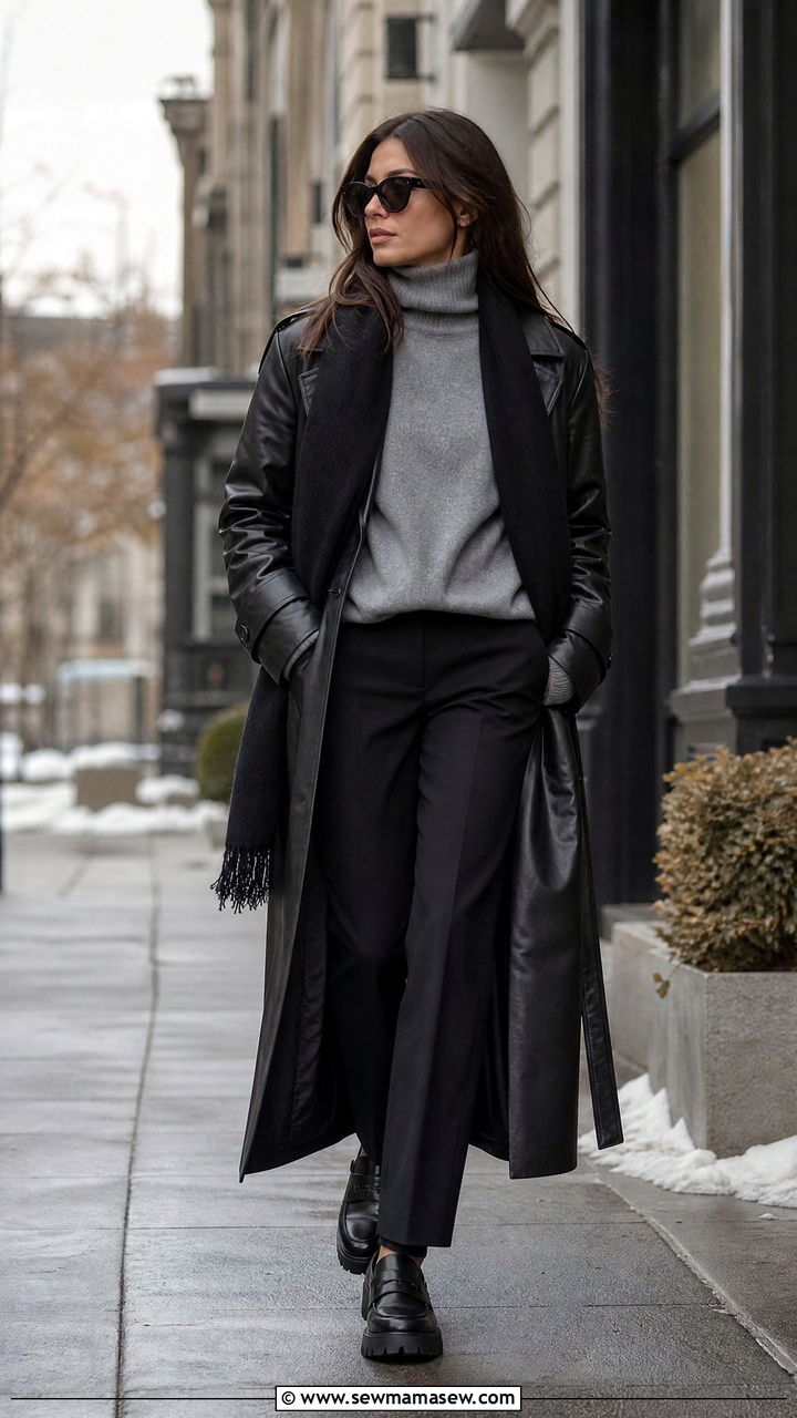 Long leather trench coat outfit - 35 How to style a leather jacket